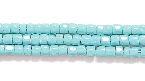 9SC185: CZ Seed Bead 3-cut Opaque Turquoise Green 9/0 - 5HK