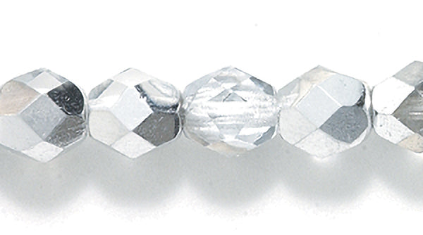 6FC815: CZ FACET RD Half Coated Silver 6MM 300PC