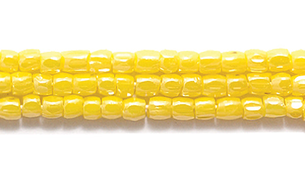 9SC326: CZ Seed Bead 3-cut Luster Opaque DK Yellow 9/0 5HK