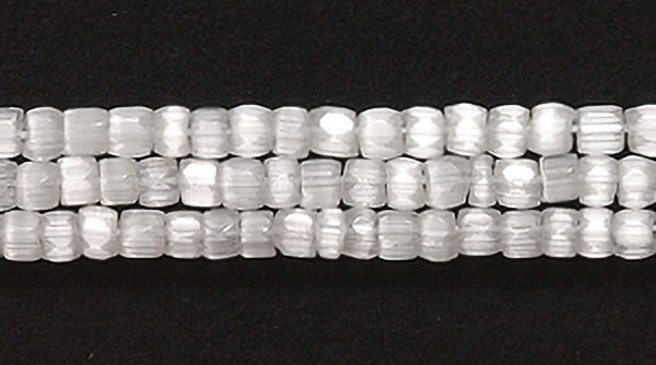 9SC912: CZ Seed Bead 3-cut Satin White 9/0 5HK
