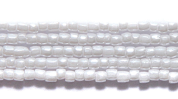12SC312: CZ Seed Bead 3-cut Opaque White Luster 12/0 5HK