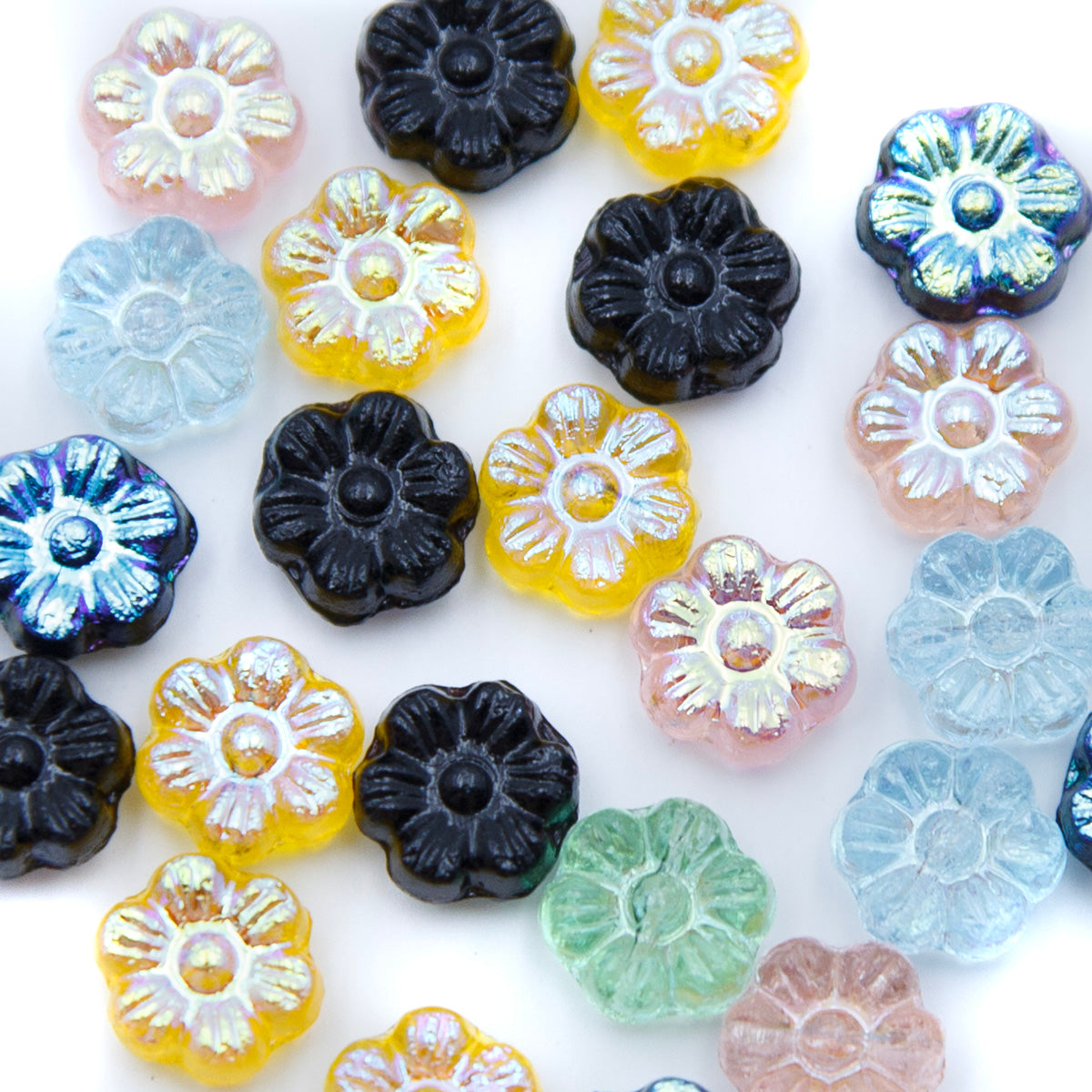 98FL525-AB: CZ Flower AB 8mm 25 Pieces