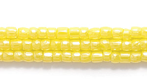 9SC322: CZ Seed Bead 3-cut Luster Opaque LT Yellow 9/0 5HK