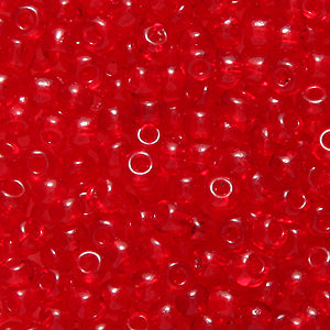 9SV244-4: Vintage Venetian Transparent Ruby Red #4 9/0 500 Grams