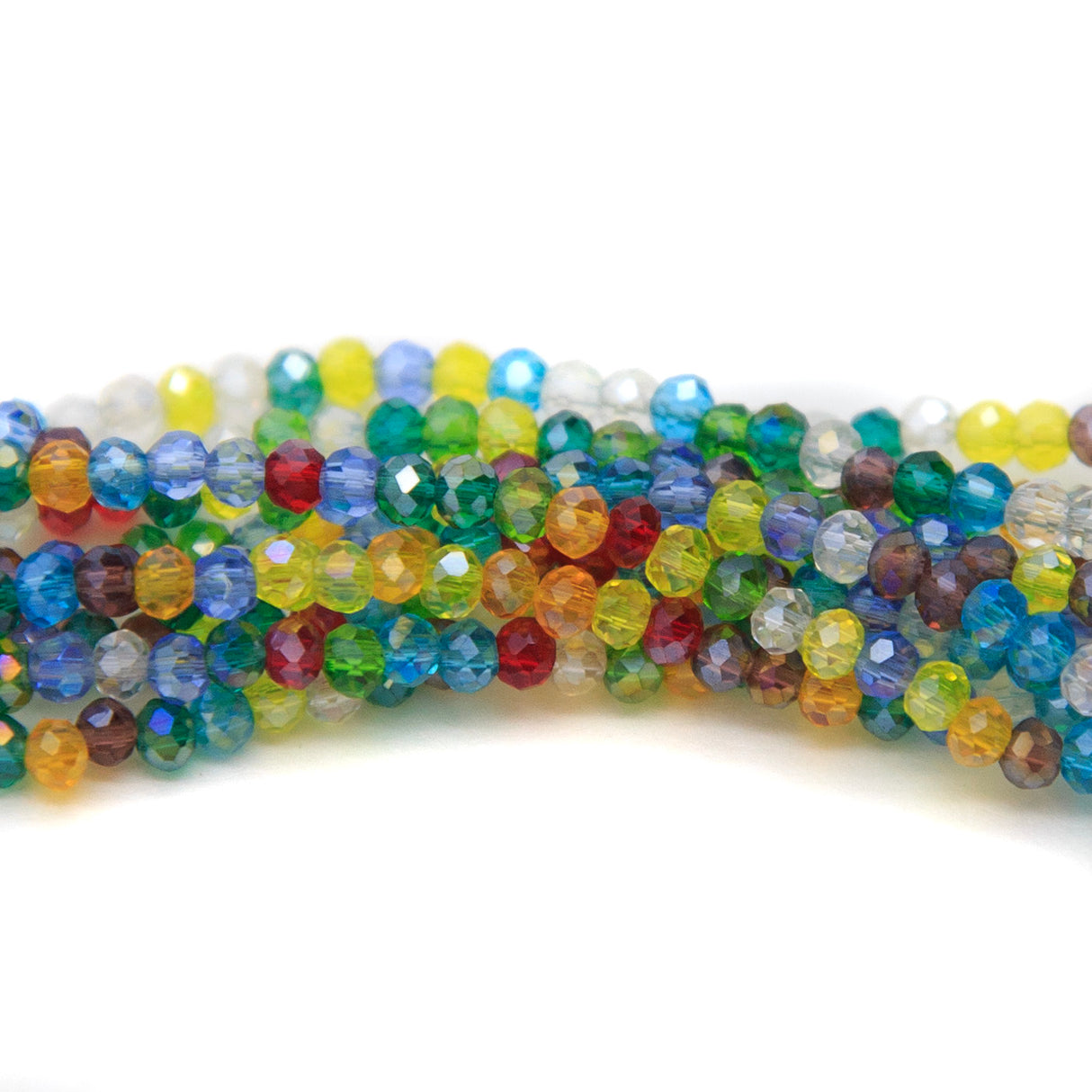 CD301: Faceted Glass Mixed Color Strand 3mm