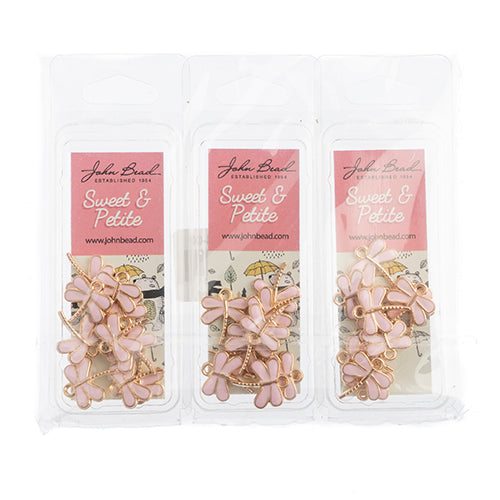 DZ0464-00: Zinc Charm 13x16mm Dragonfly Pink 10PPK