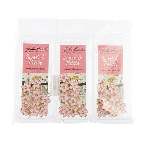 DZ0464-04: Zinc Charm 10x12mm Small Flower Pink 10PPK