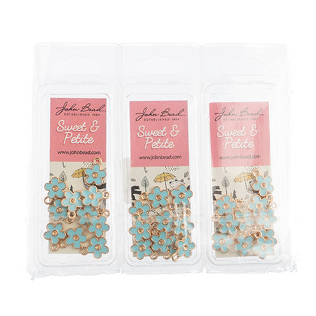 DZ0464-05: Zinc Charms 10x12mm Small Flower Blue - 10PPK