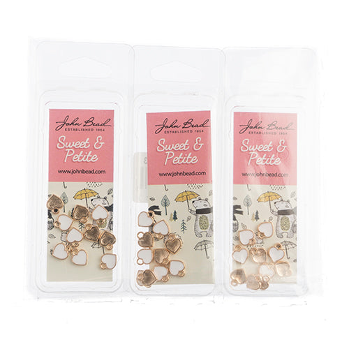 DZ0464-23: Zinc Charm 7x8mm Small Hearts White 10PPK