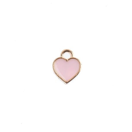 DZ0464-24: Zinc Charm 7x8mm Small Hearts Pink 10PPK