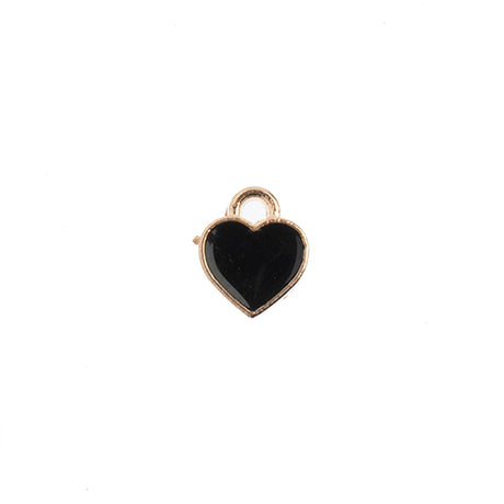 DZ0464-26: Zinc Charm 7x8mm Small Hearts Black 10PPK
