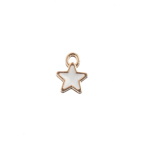 DZ0464-35: Zinc Charm 7x9mm Tiny Star White 10PPK