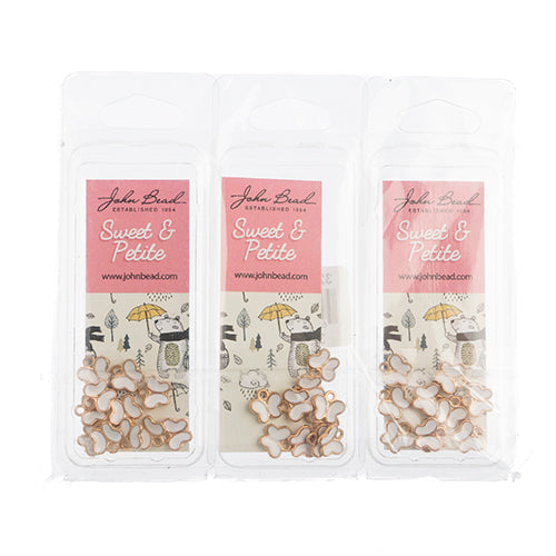 DZ0464-38: Zinc Charm 8x8mm Butterfly White 10PPK