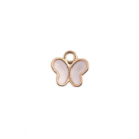 DZ0464-39: Zinc Charm 8x8mm Butterfly Pink 10PPK