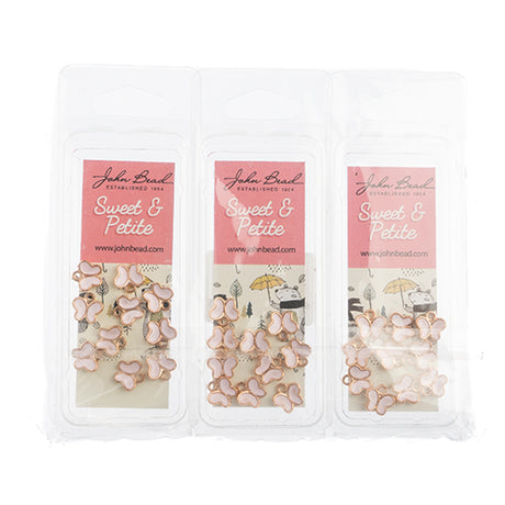 DZ0464-39: Zinc Charm 8x8mm Butterfly Pink 10PPK