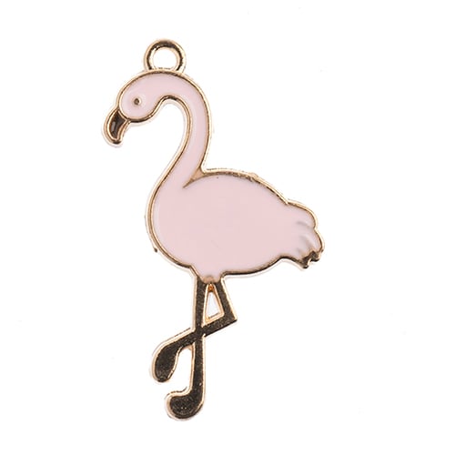 DZ0464-63: Zinc Charms 35x6mm Flamingo Lt Pink - 10PPK