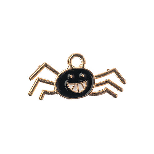 DZ0466-00: Zinc Charm Halloween 21x10mm Spider 10PPK
