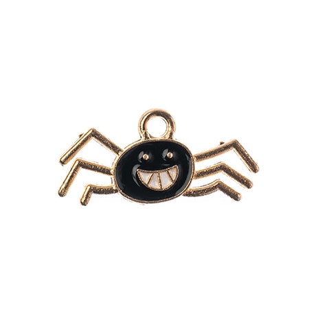 DZ0466-00: Zinc Charm Halloween 21x10mm Spider 10PPK