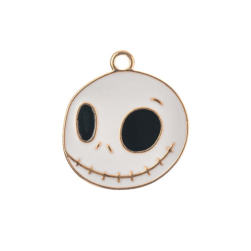 DZ0466-06: Zinc Charm Halloween 21x20mm Ghost Happy Face 8PPK