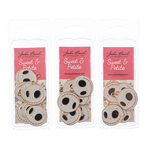 DZ0466-06: Zinc Charm Halloween 21x20mm Ghost Happy Face 8PPK