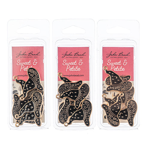 DZ0466-11: Zinc Charm Halloween 31x24mm Wizard Hat 6PPK