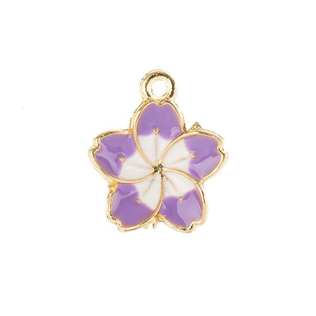 DZ0467-011: Zinc Charm 13x16mm Purple Flower 8PPK