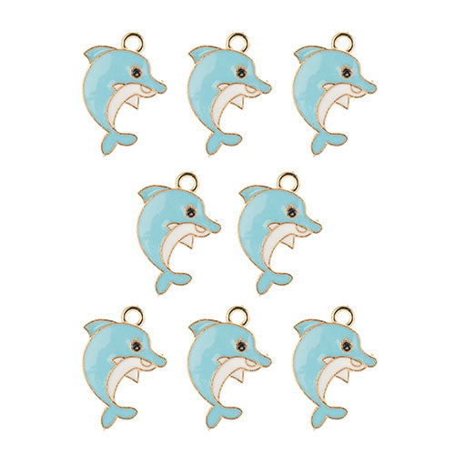 DZ0467-020: Zinc Charm 21x16mm Dolphin 8PPK