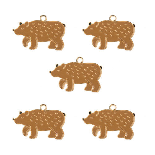 DZ0467-029: Zinc Charm 20x30mm Bear 5PPK