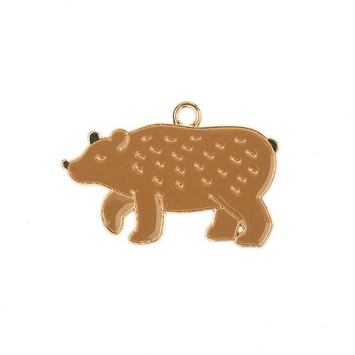 DZ0467-029: Zinc Charm 20x30mm Bear 5PPK