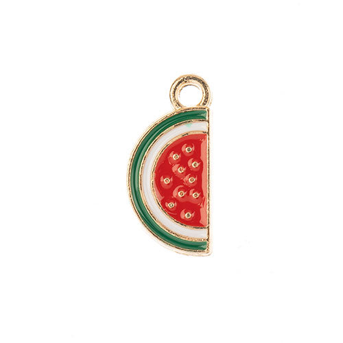DZ0467-034: Zinc Charm 17x8mm Watermelon Slice 10PPK