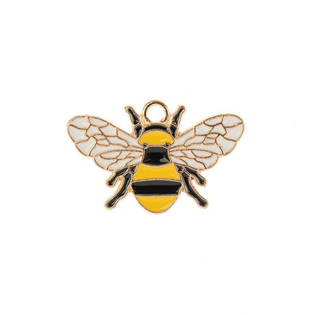 DZ0467-035: Zinc Charm 17x26mm Bee 6PPK