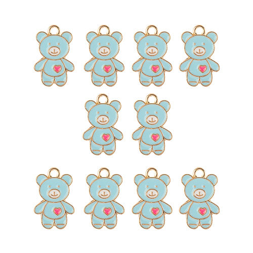 DZ0467-037: Zinc Charm 20x13mm Teddy Bear 10PPK