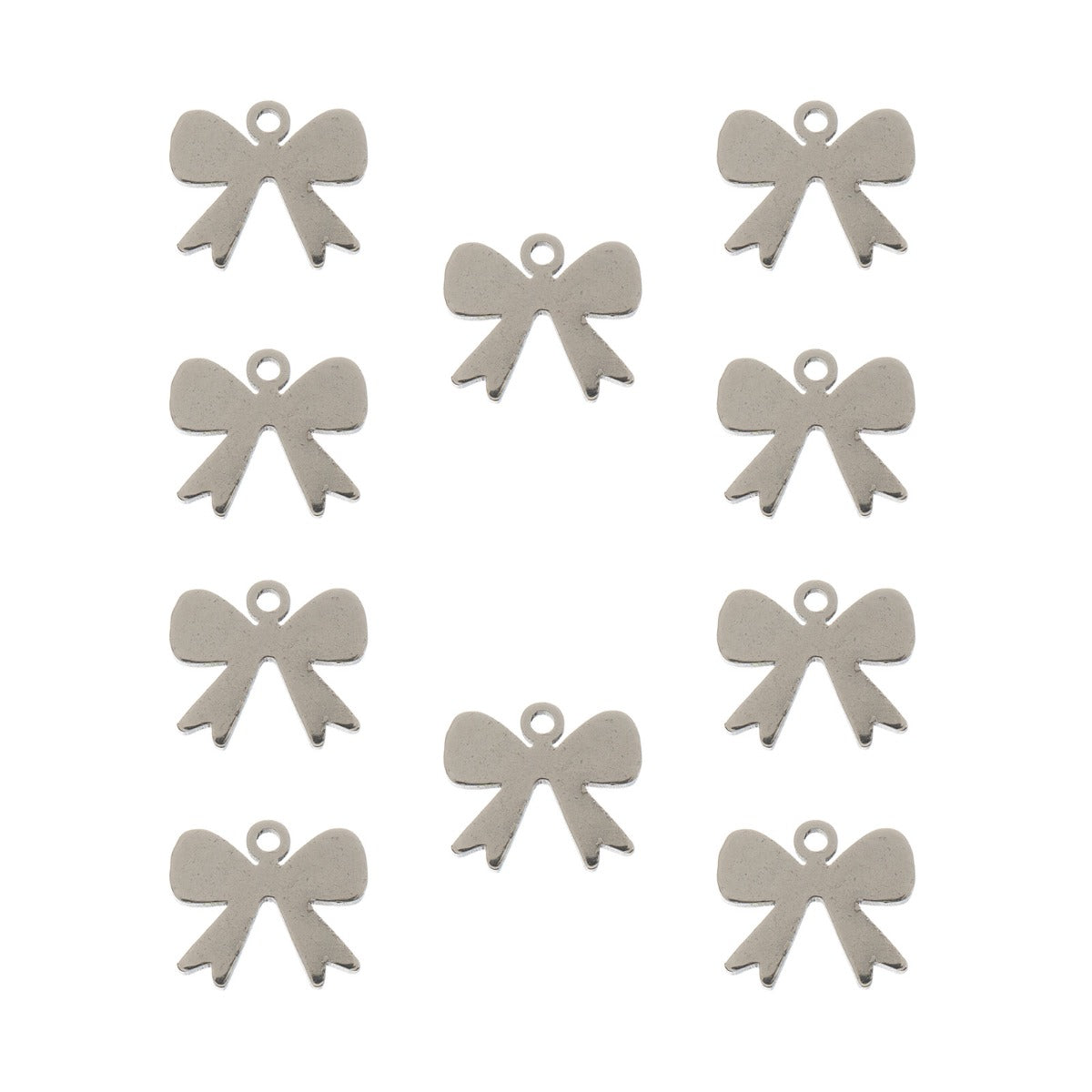 DZ0468-001: Zinc Charms 9.1x10mm Bow Silver - 10PPK
