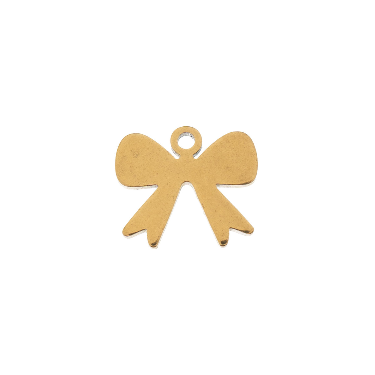 DZ0468-002: Steel Charm 9.1x10mm Bow GLD PLT 6PPK