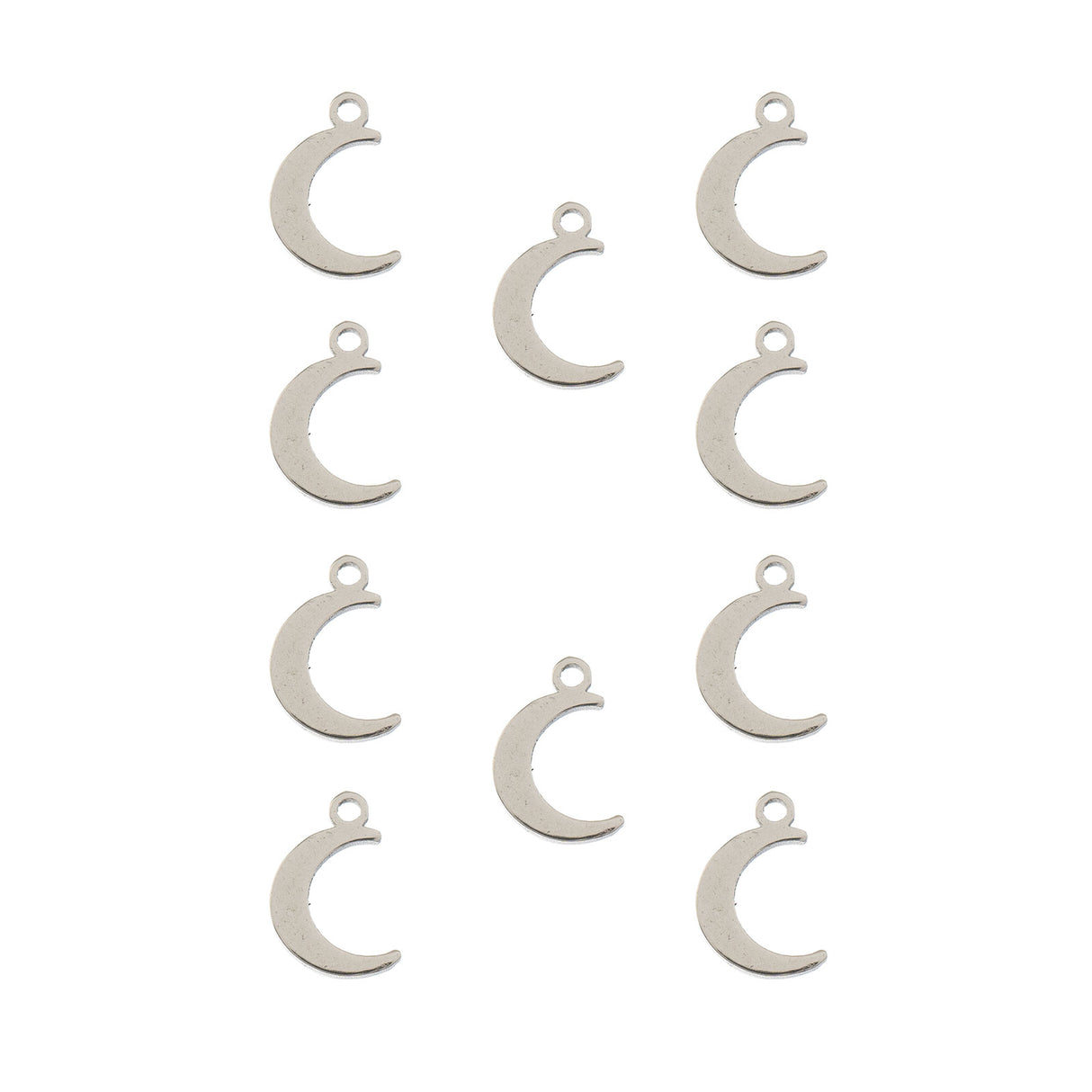 DZ0468-003: Steel Charm 7.5x9.5mm Crescent Moon SPL 10PPK