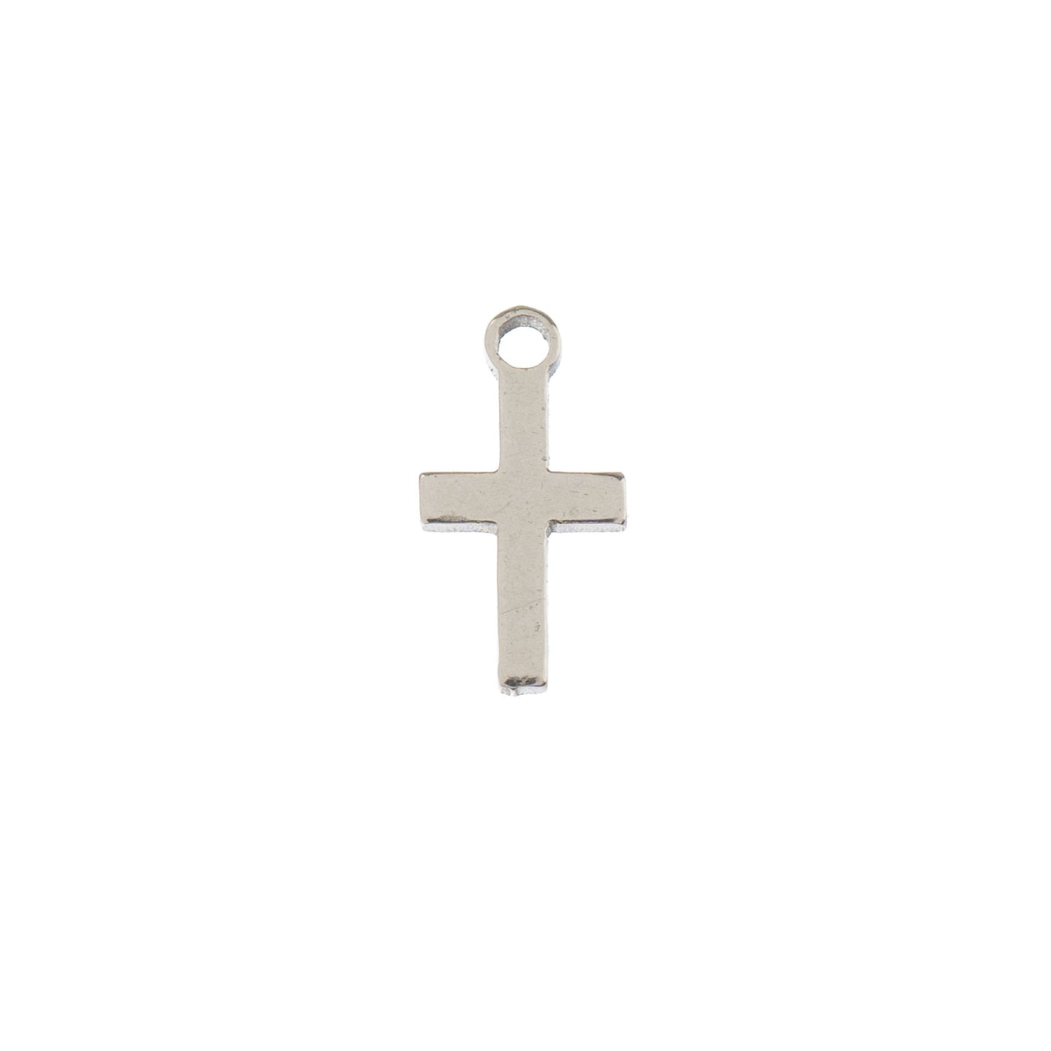 DZ0468-005: Steel Charm 5.3x10mm Cross SPL 10PPK