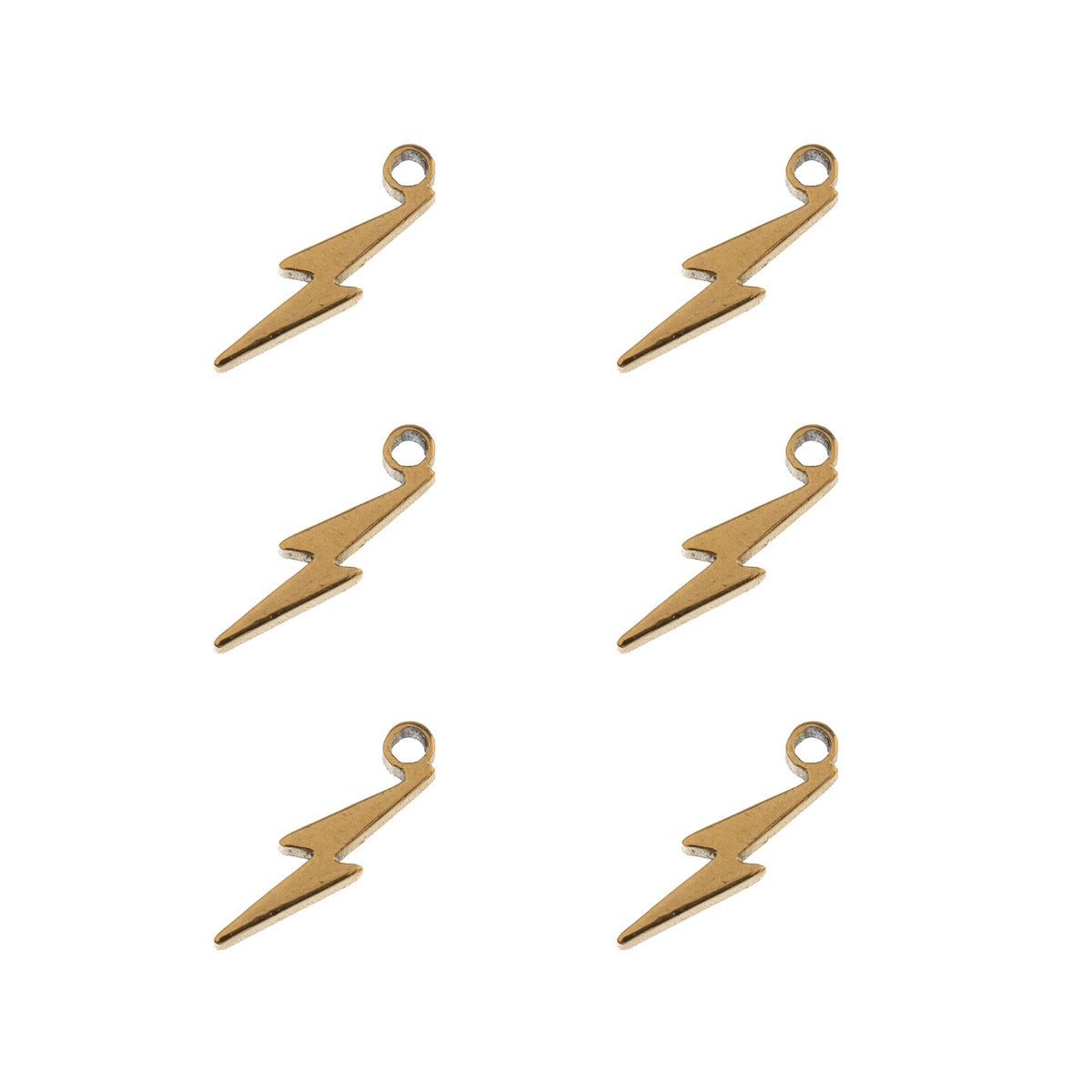 DZ0468-008: Zinc Charms 3.2x10.1mm Lightening Gold Plated - 10PPK