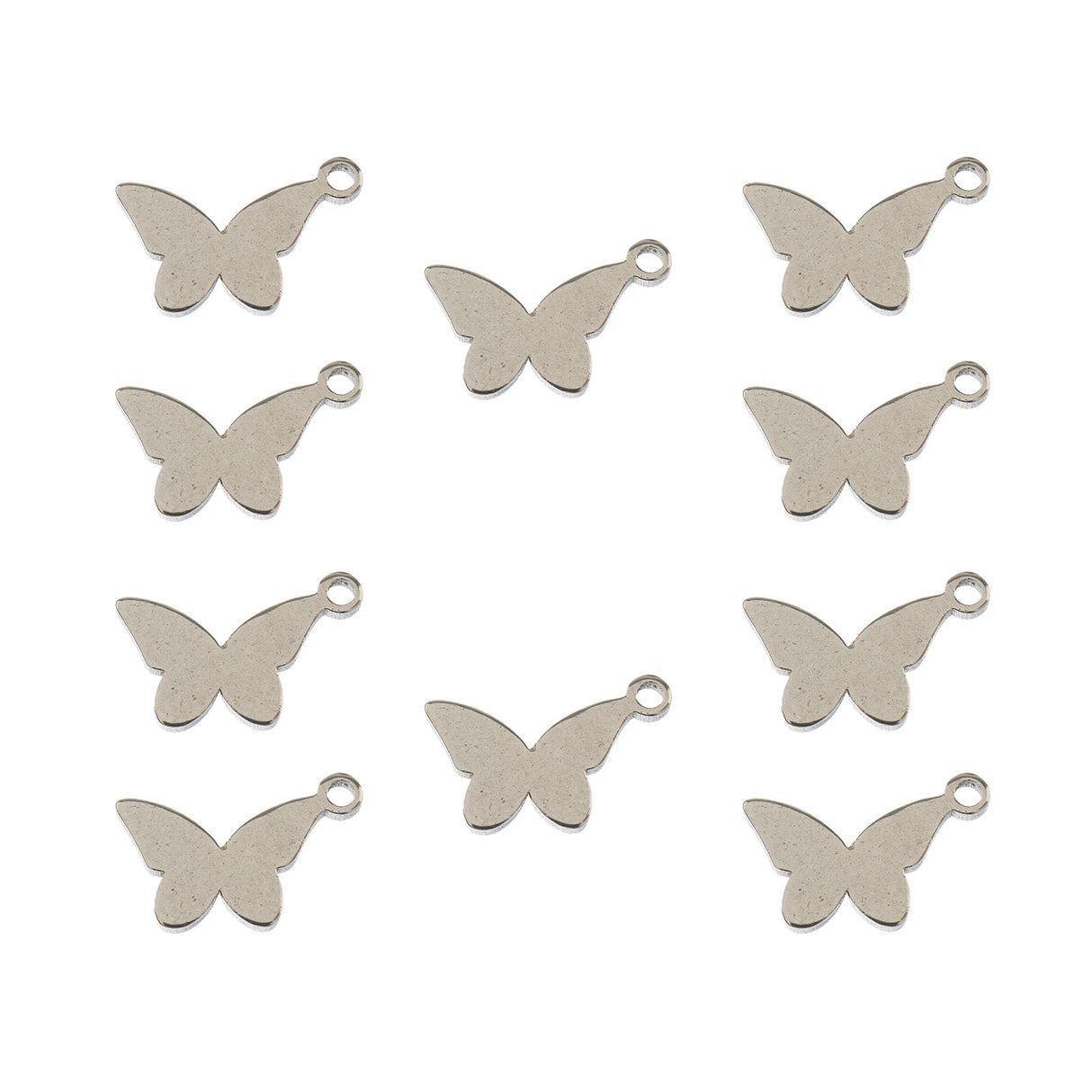 DZ0468-013: Steel Charm 7.9x9.9mm Butterfly SPL 10PPK