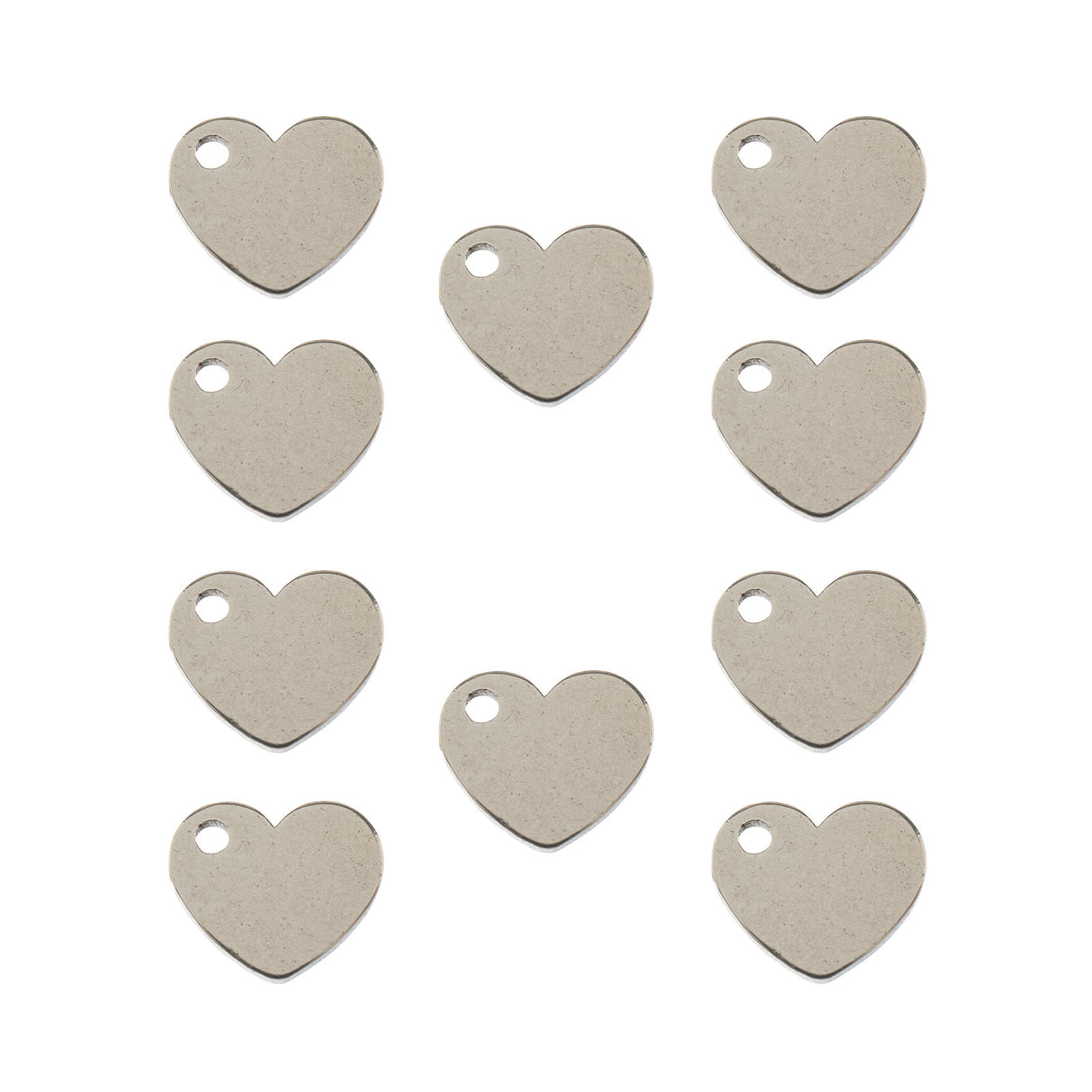 DZ0468-015: Steel Charm 9.0x9.1mm Heart SPL 10PPK
