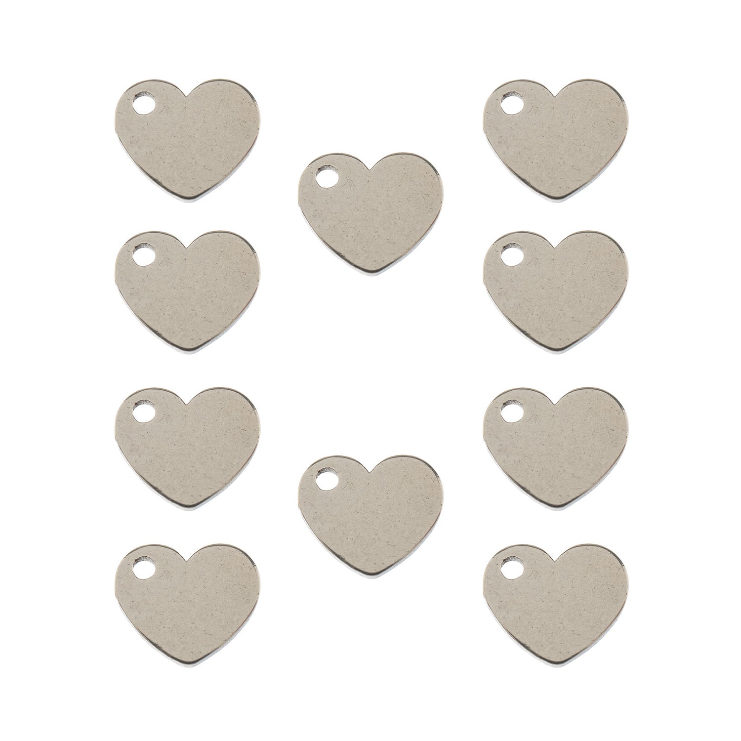 DZ0468-015: Steel Charm 9.0x9.1mm Heart SPL 10PPK