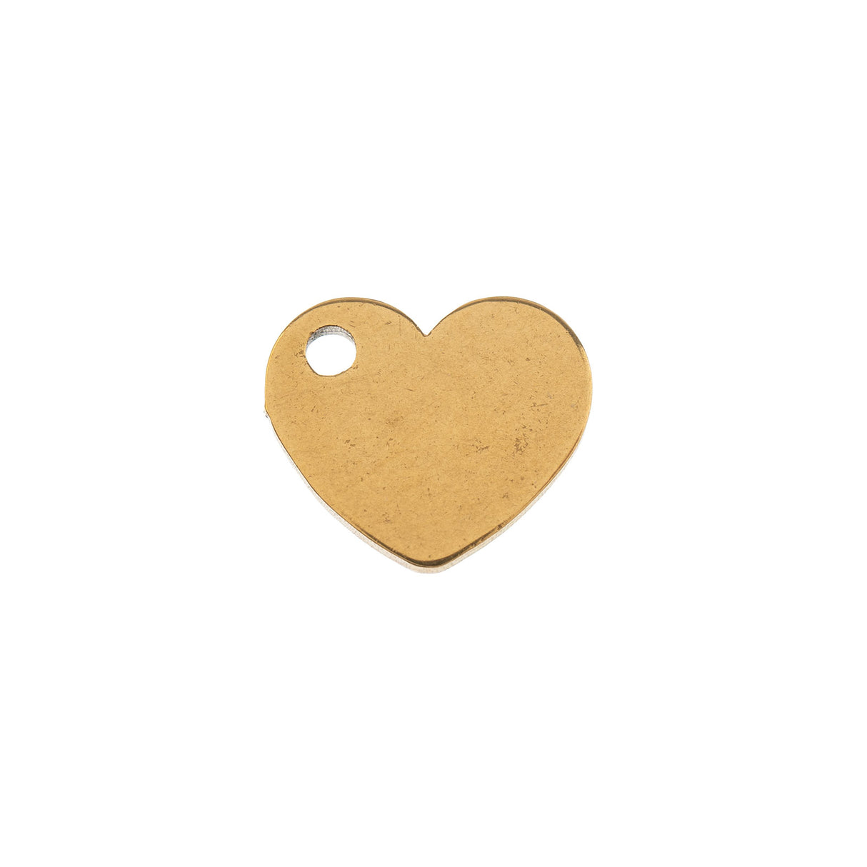 DZ0468-016: Steel Charm 9.0x9.1mm Heart GLD PLT 6PPK