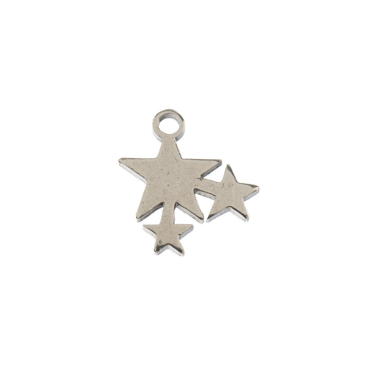 DZ0468-017: Zinc Charms 10.3x10.7mm Stars Silver - 10PPK