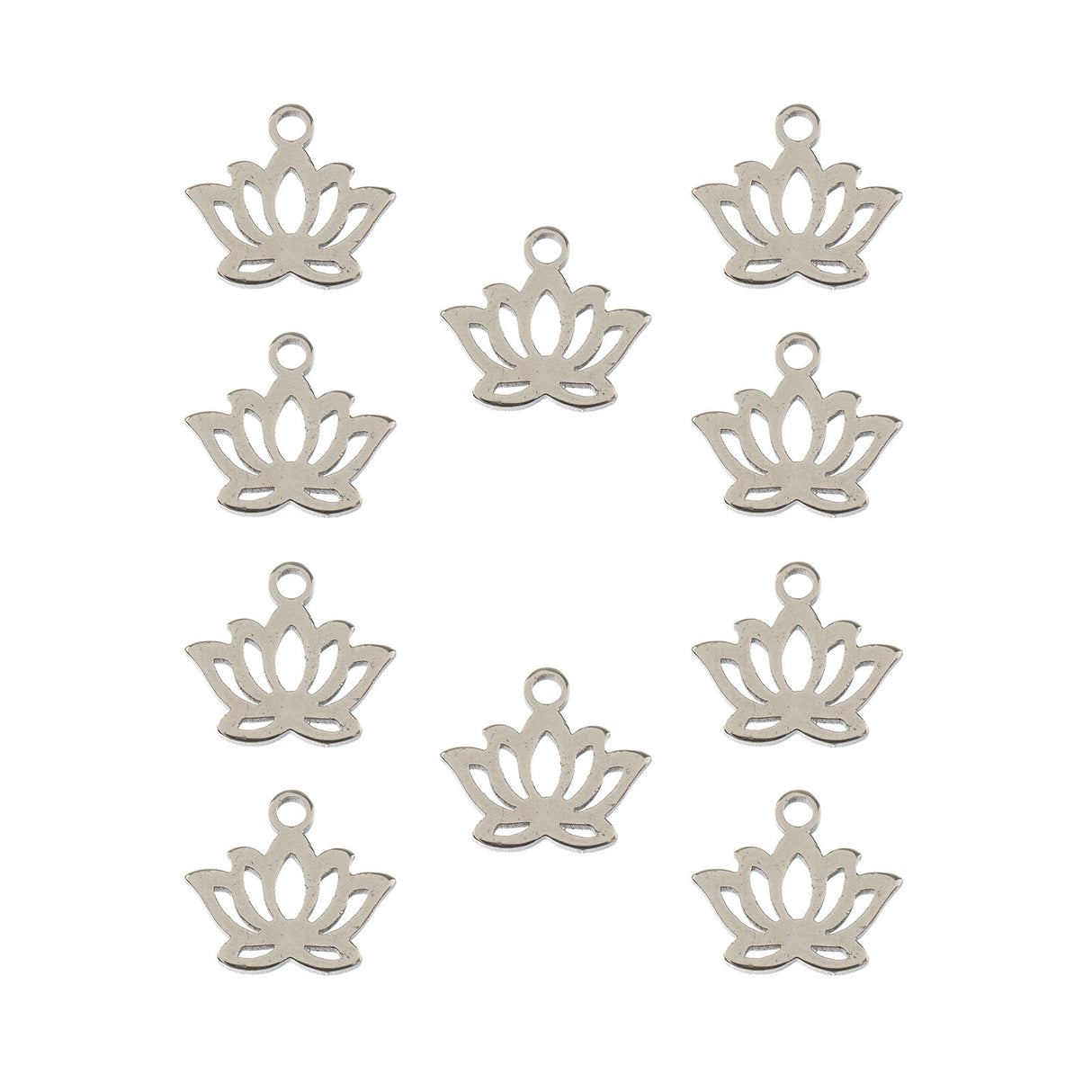 DZ0468-027: Steel Charm 10x9mm Water Lily SPL 10PPK