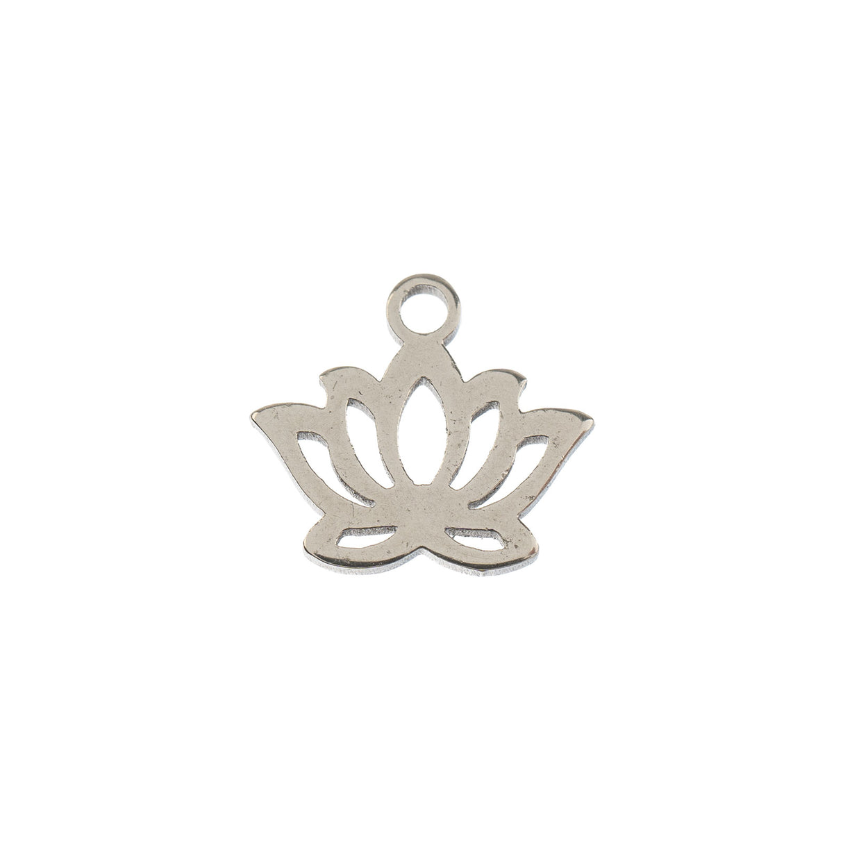 DZ0468-027: Steel Charm 10x9mm Water Lily SPL 10PPK