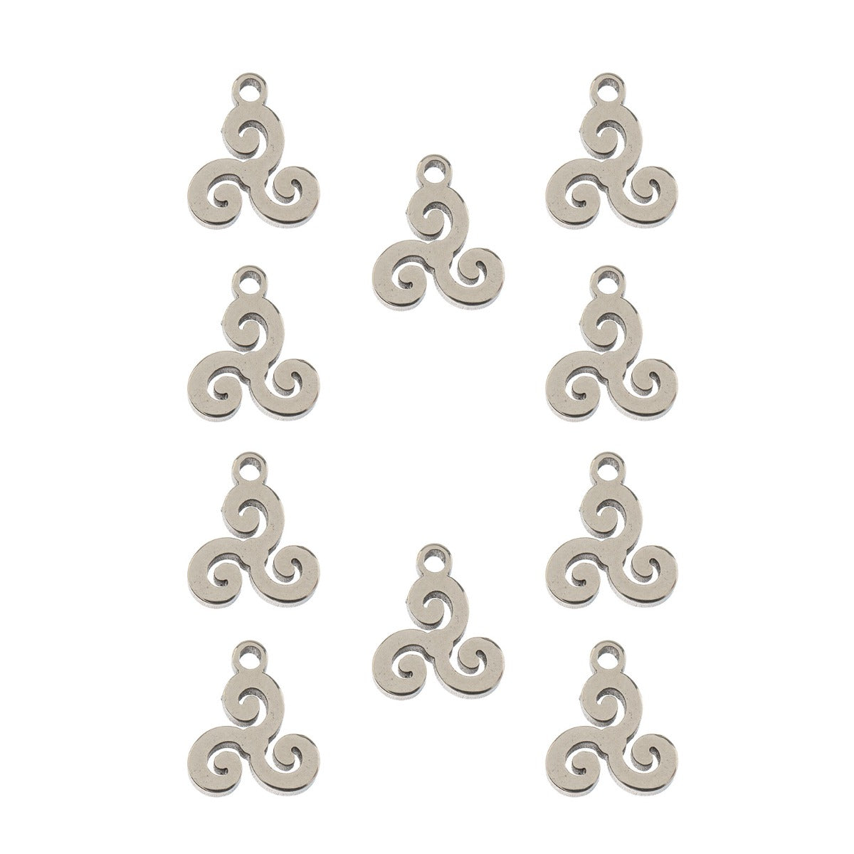 DZ0468-029: Zinc Charms 9.8x8.7mm Pinwheel Silver - 10PPK