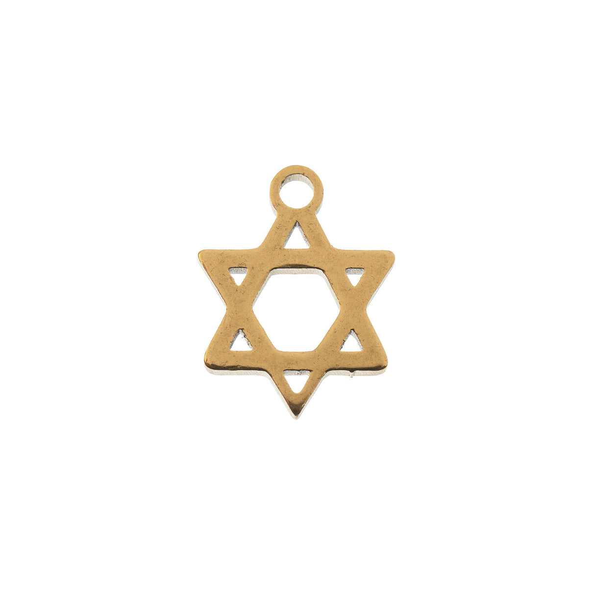 DZ0468-032: Steel Charm 8.7x11.2mm Star of David GLD PLT 6Pc