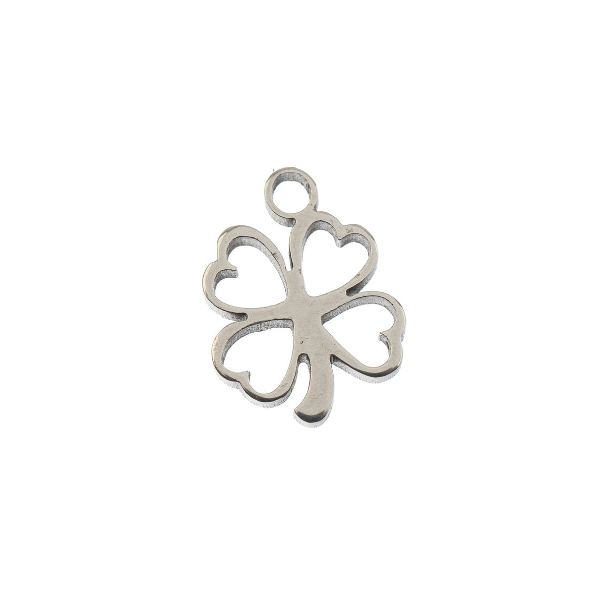 DZ0468-033: Steel Charm 8.5x10.8mm Clover SPL 10PPK