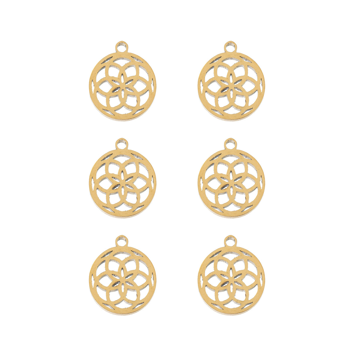 DZ0468-036: Steel Charm 9.1x10.5mm Dreamcatcher GLD PLT 6PPK