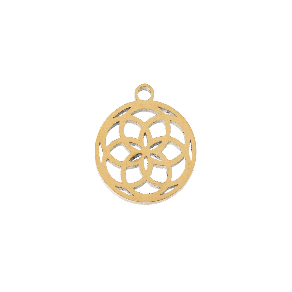 DZ0468-036: Steel Charm 9.1x10.5mm Dreamcatcher GLD PLT 6PPK