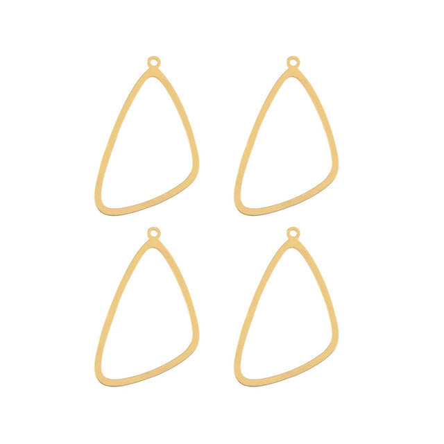 DZ1405-36: Beadwork Findings Gold Pendant Wing 22.5x40.5mm 4PPK